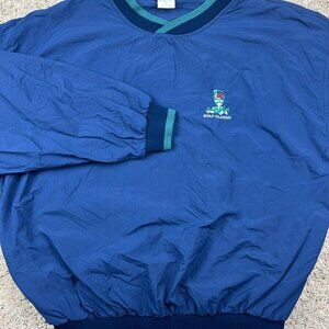 HARTWELL Windbreaker Mens Large Pullover 90s ViaSport Long Sleeve Nylon Blue